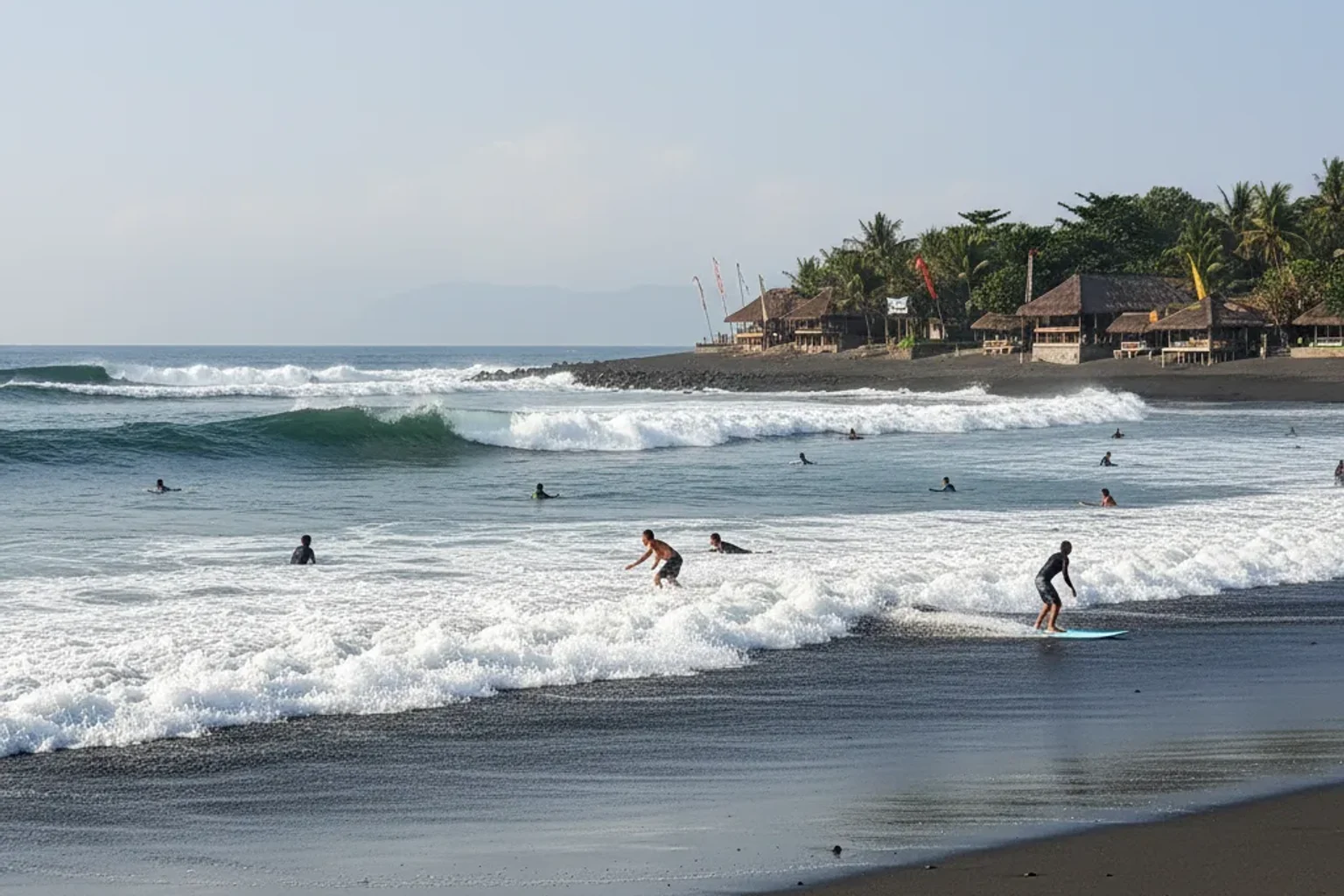 Surfing in Echo Beach, Bali