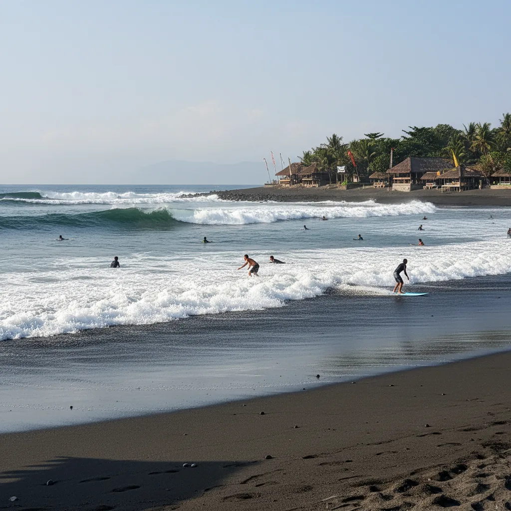 Surfing in Echo Beach, Bali