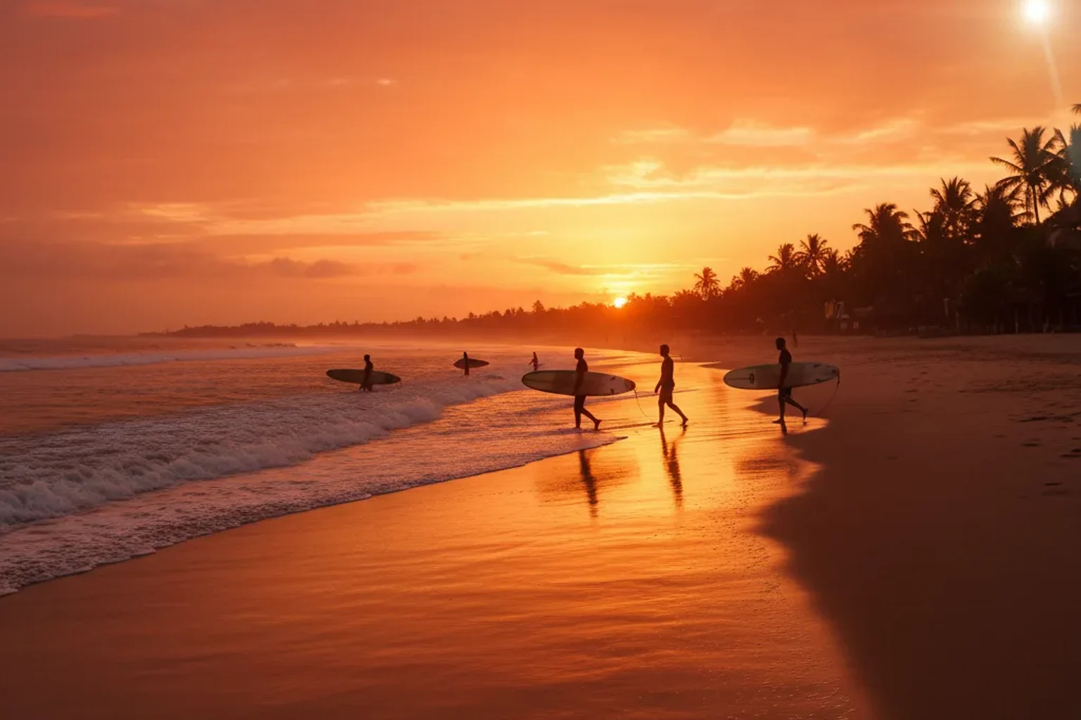 Surfing in Legian, Bali