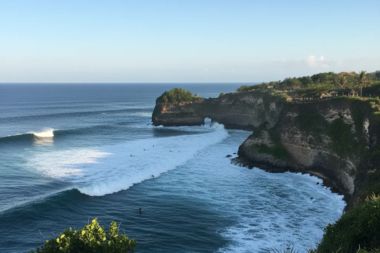 Surfing in Uluwatu, Bali