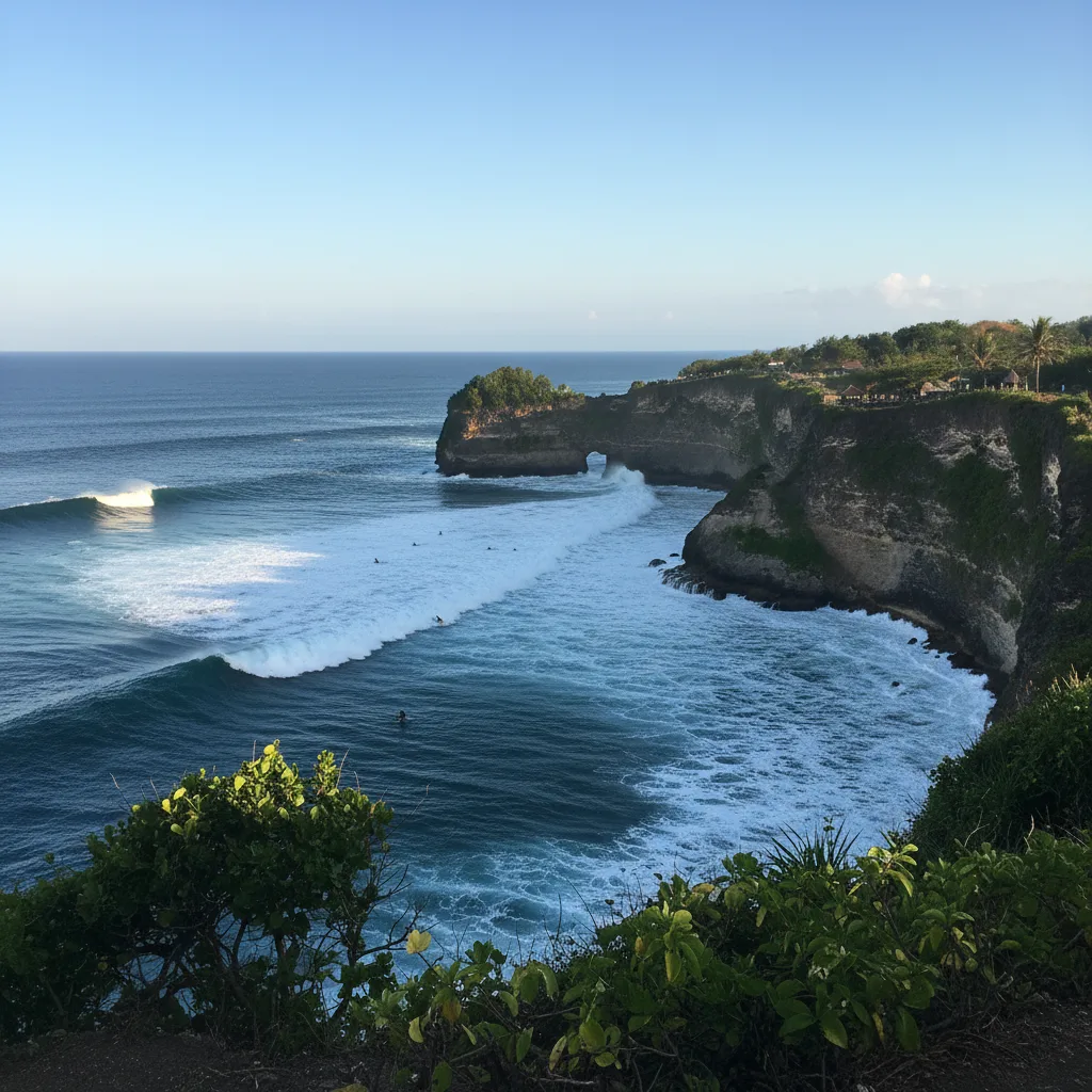Surfing in Uluwatu, Bali